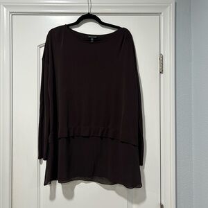 Eileen Fisher Dark Brown Layered Tunic